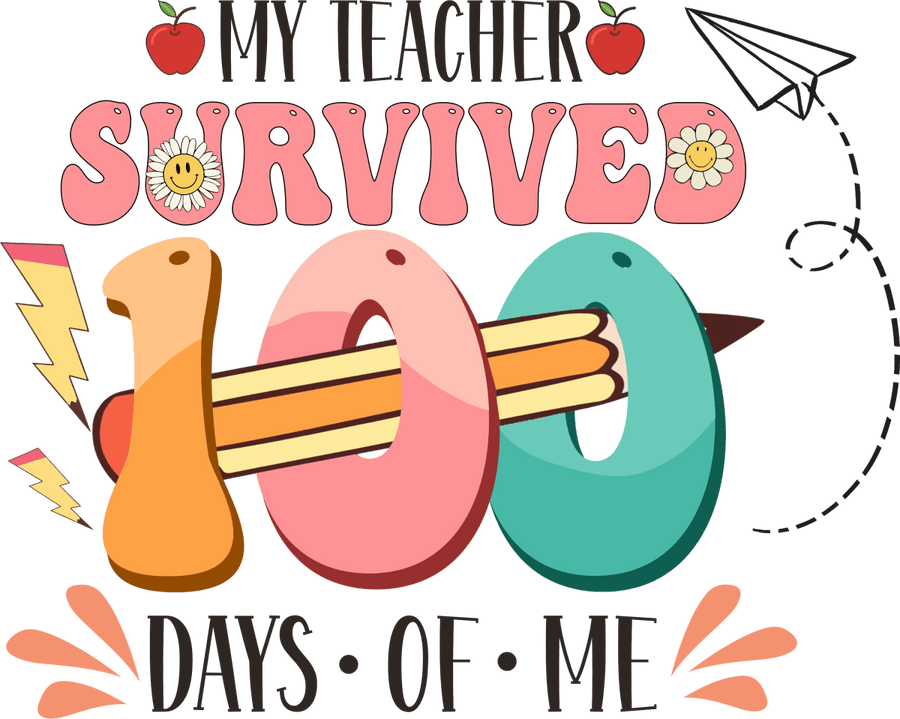 100 Days of Knowledge - Ready To Press DTF Transfer - Buy Bulk DTF