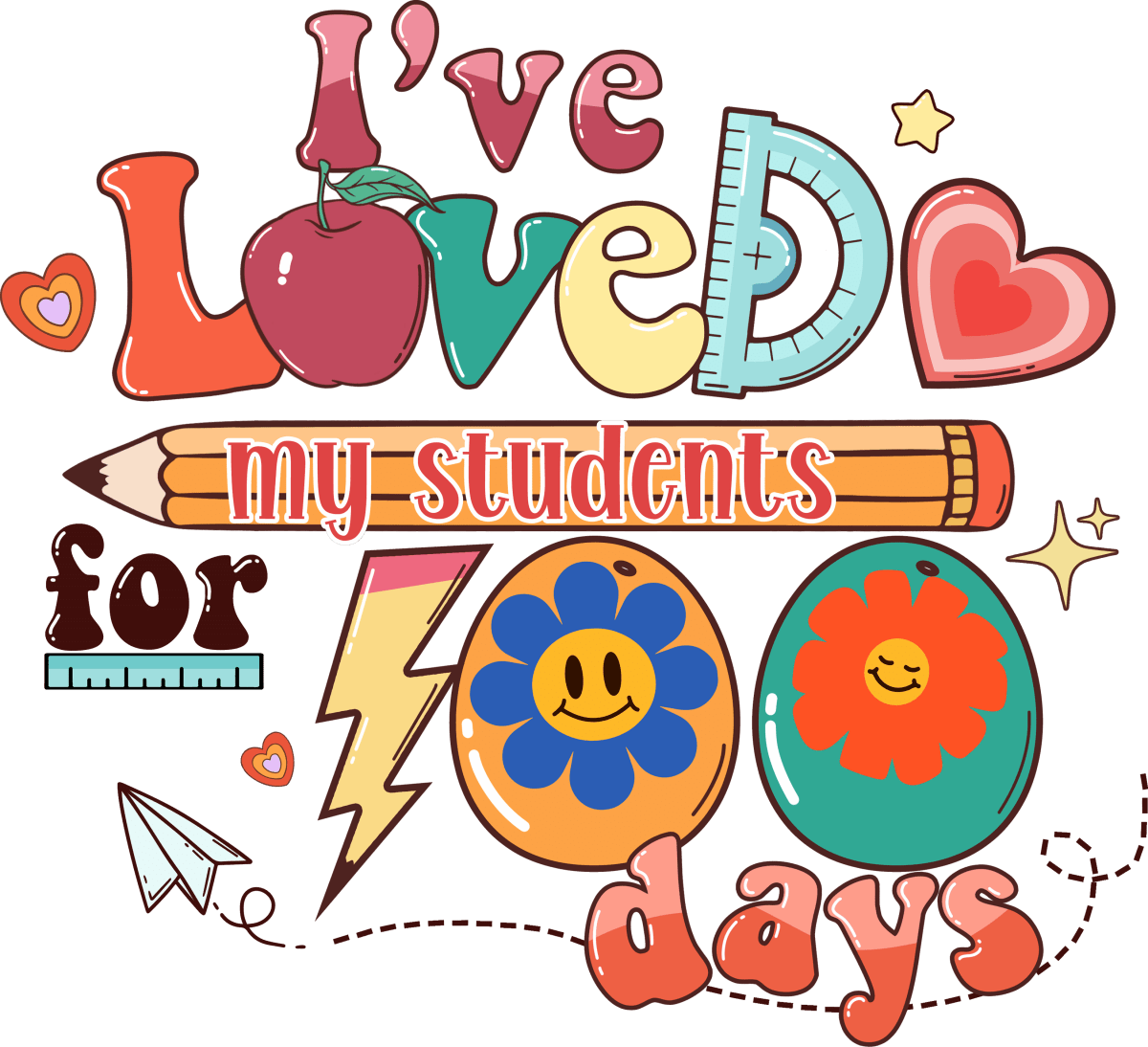 100 Days of School Squad - Ready to Press DTF Transfers - Buy Bulk DTF