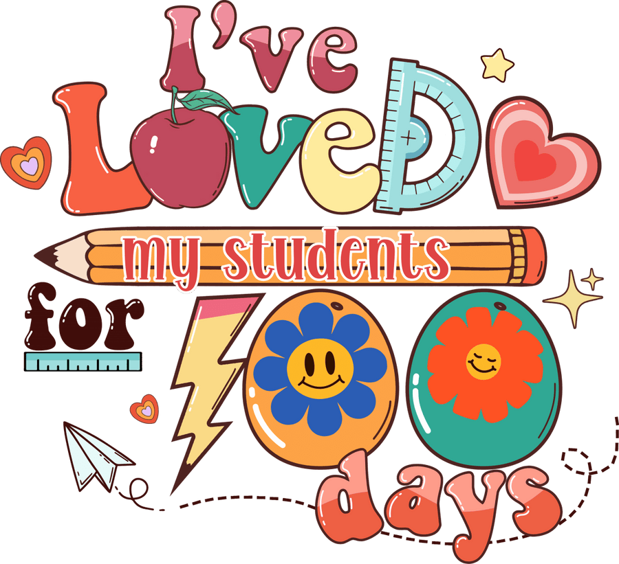 100 Days of School Squad - Ready to Press DTF Transfers - Buy Bulk DTF