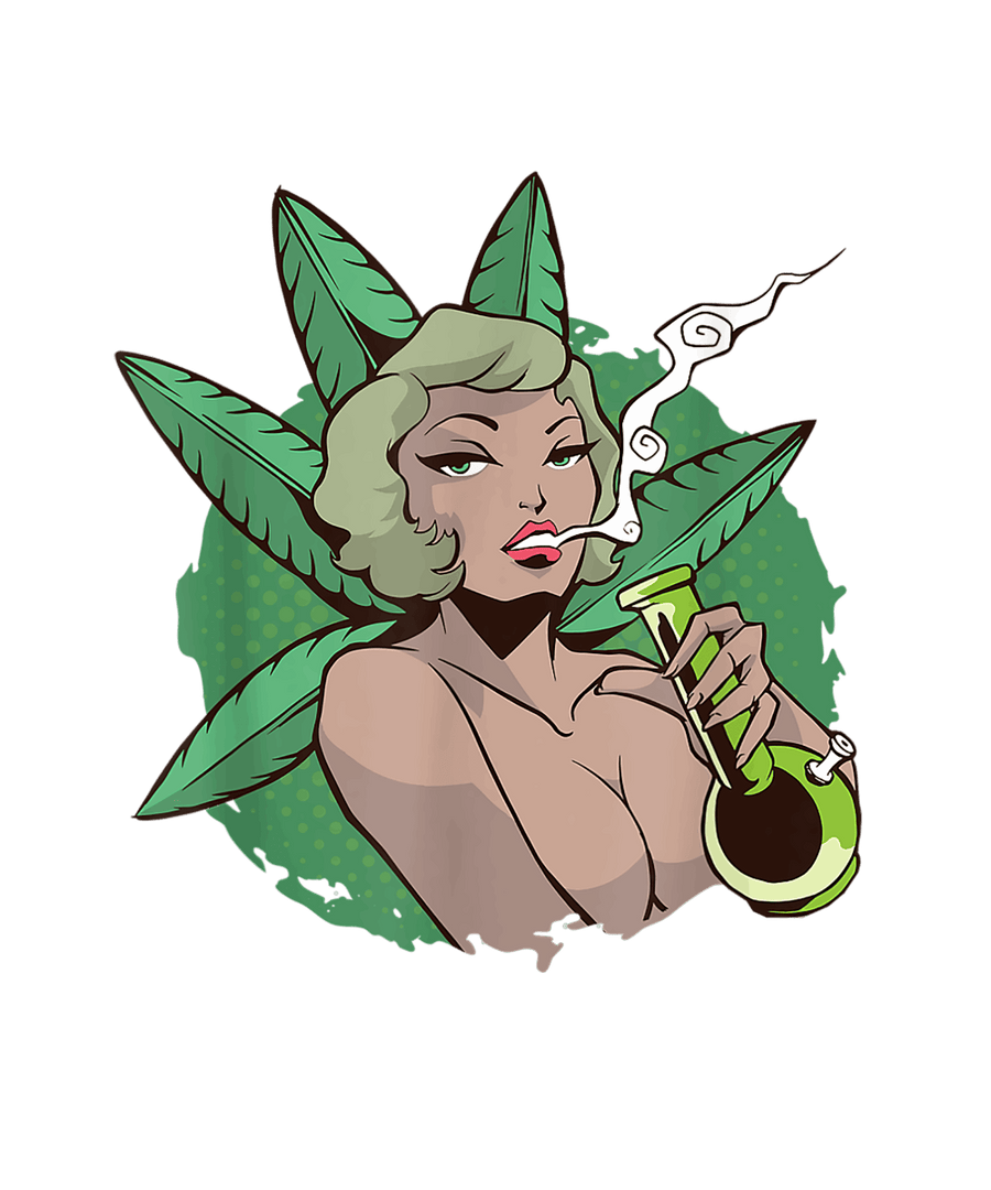 420 Woman Hitting Bong Ready To Press DTF Transfer - Buy Bulk DTF