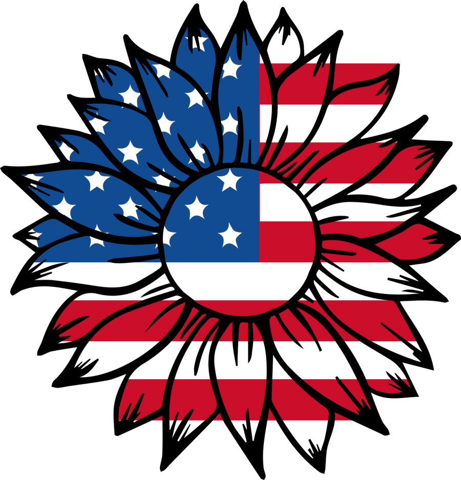 4th of July Sunflower 1027 Ready to Press DTF Transfer - Buy Bulk DTF