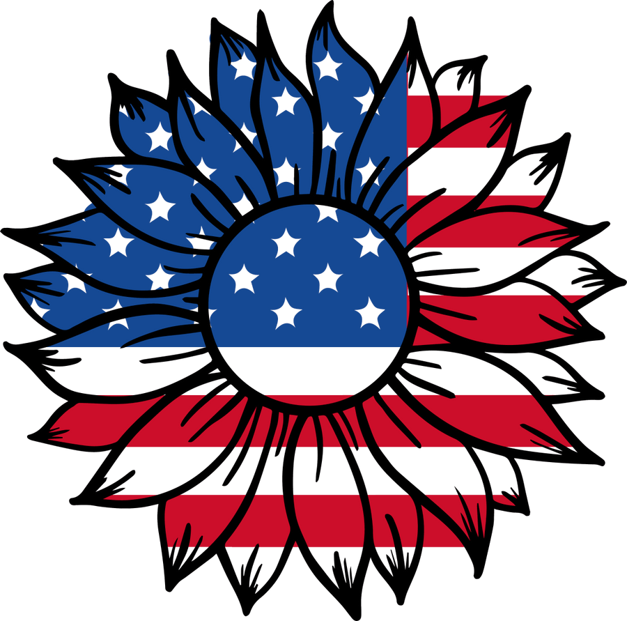 4th of July Sunflower 1028 Ready to Press DTF Transfer - Buy Bulk DTF