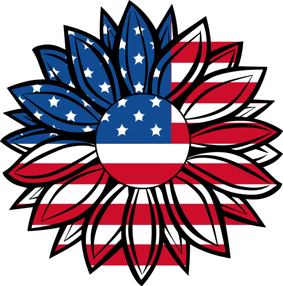 4th of July Sunflower 1030 Ready to Press DTF Transfer - Buy Bulk DTF