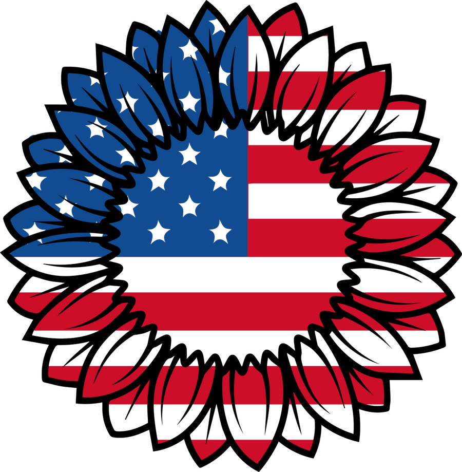 4th of July Sunflower 1031 Ready to Press DTF Transfer - Buy Bulk DTF