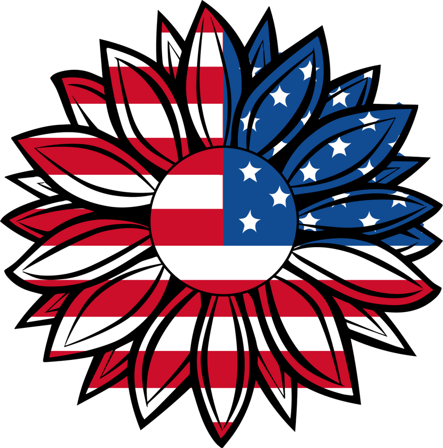 4th of July Sunflower 1032 Ready to Press DTF Transfer - Buy Bulk DTF