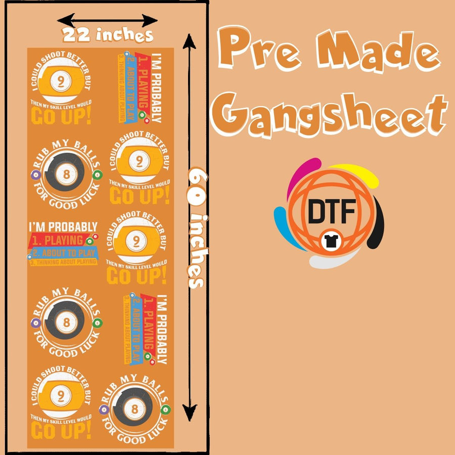 8 - Ball Legends Set Premade DTF Gangsheet - Buy Bulk DTF