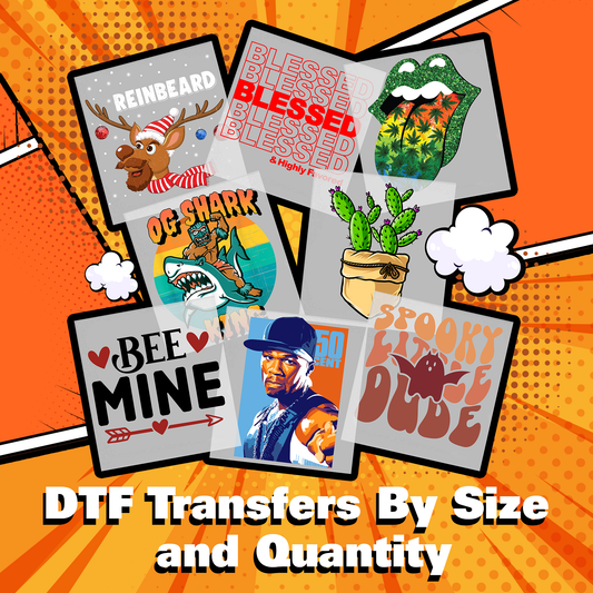 DTF Transfers By Size and Quantity