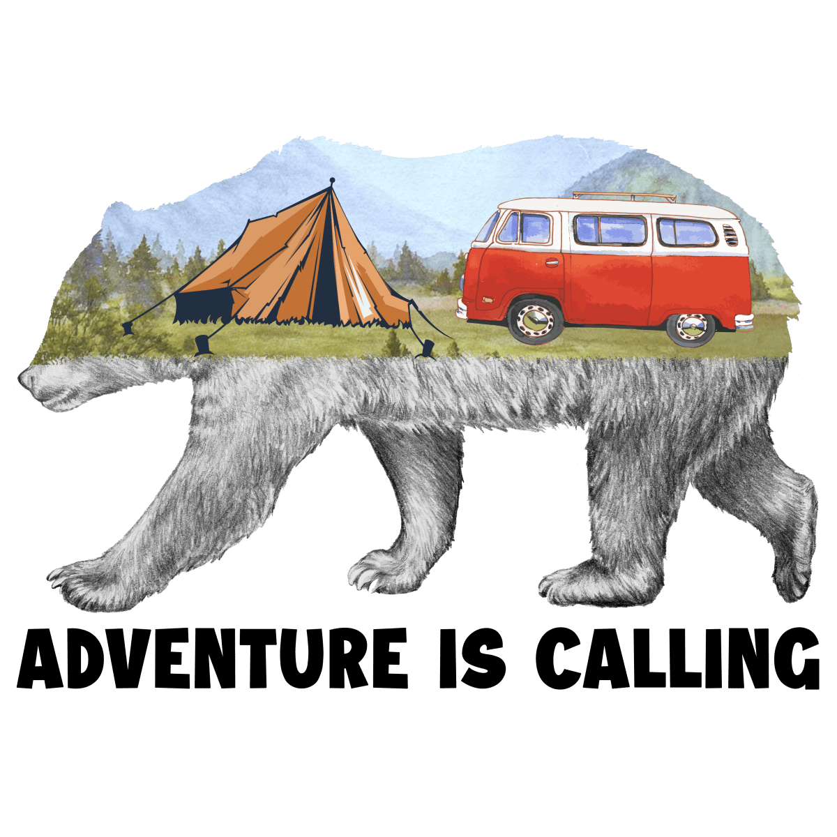 Adventure - Is - Calling - Camping - Ready To Press DTF Transfers - Buy Bulk DTF