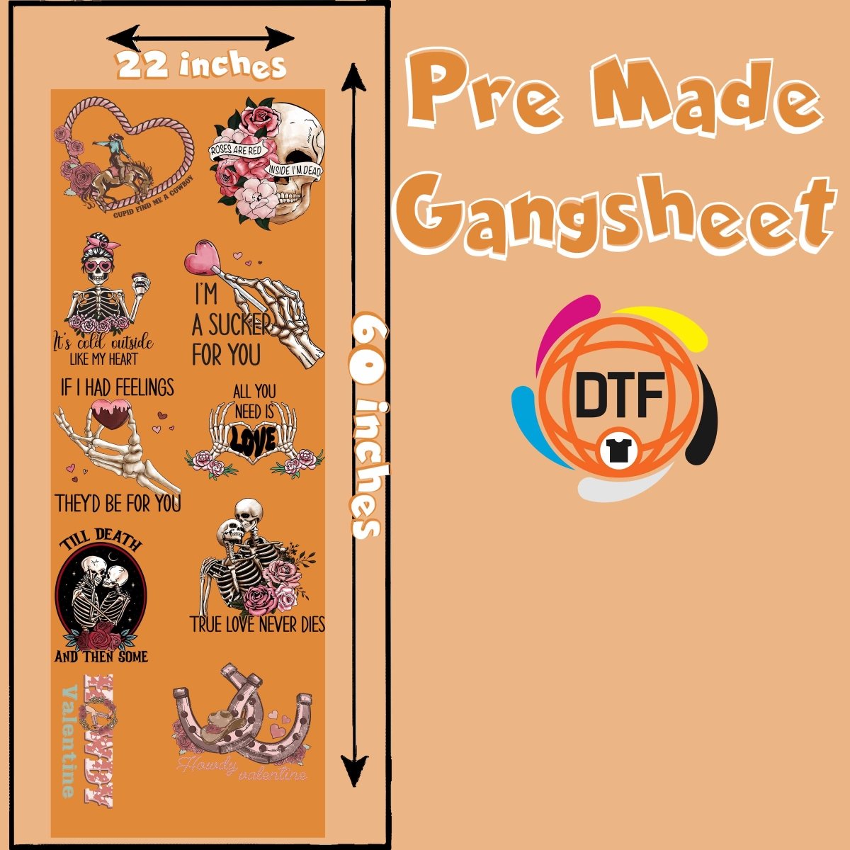 Affectionate Artistry Set Premade DTF Gangsheet - Buy Bulk DTF