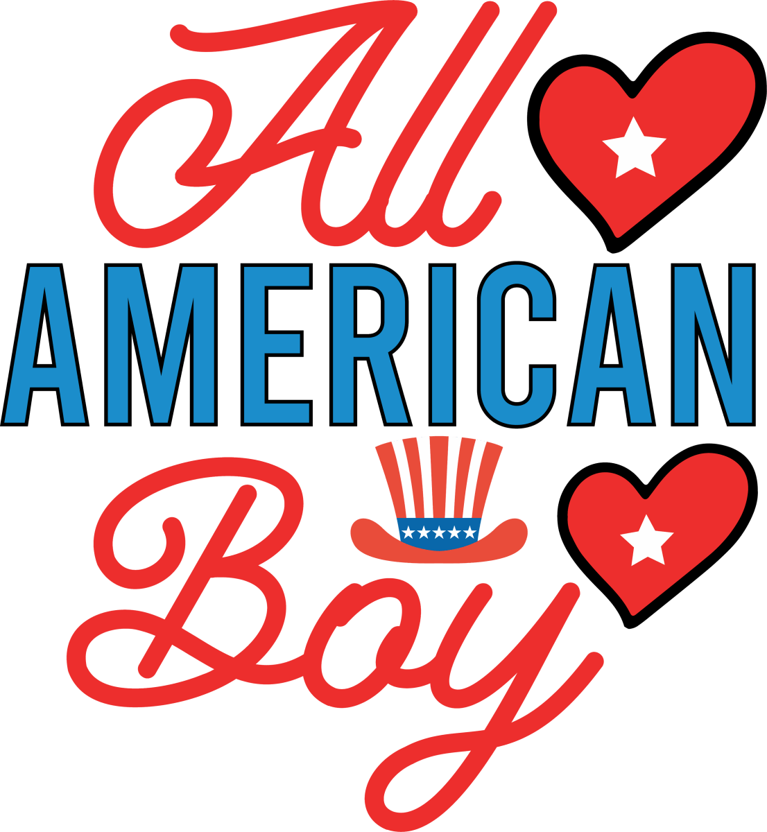 All American Boy - 1043 Ready to Press DTF Transfer - Buy Bulk DTF
