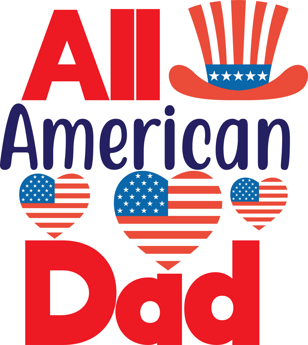 All American Dad - 1047 Ready to Press DTF Transfer - Buy Bulk DTF