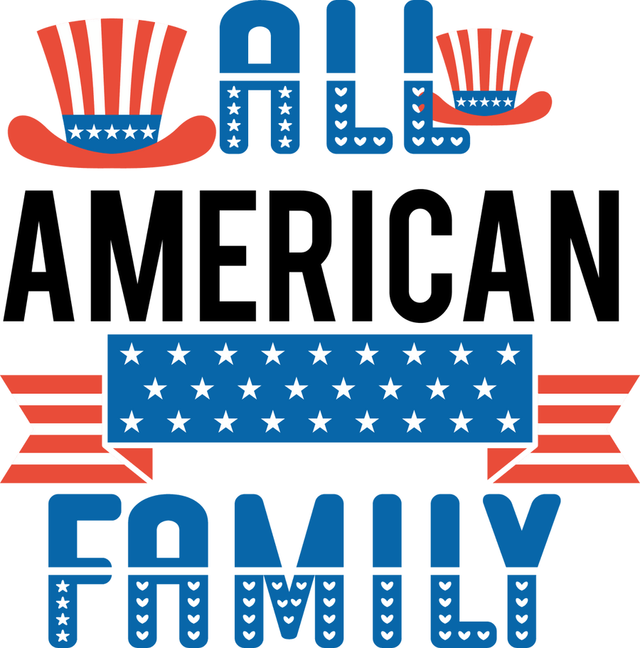 All American Family - 1052 Ready to Press DTF Transfer - Buy Bulk DTF