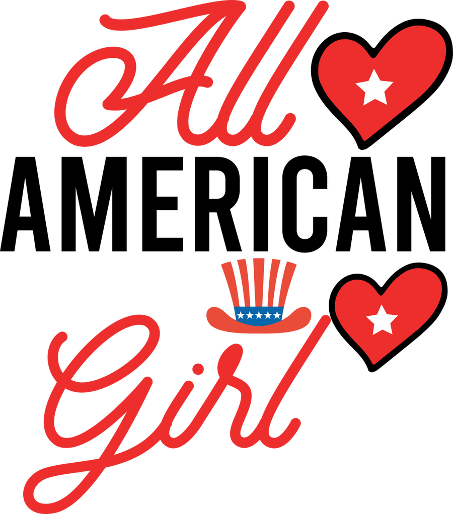 All American Girl - 1054 Ready to Press DTF Transfer - Buy Bulk DTF