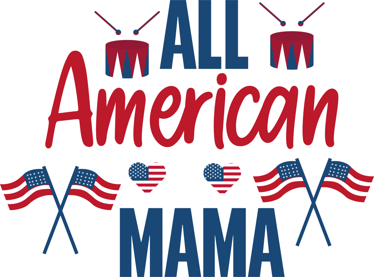 All American Mama - 1057 Ready to Press DTF Transfer - Buy Bulk DTF