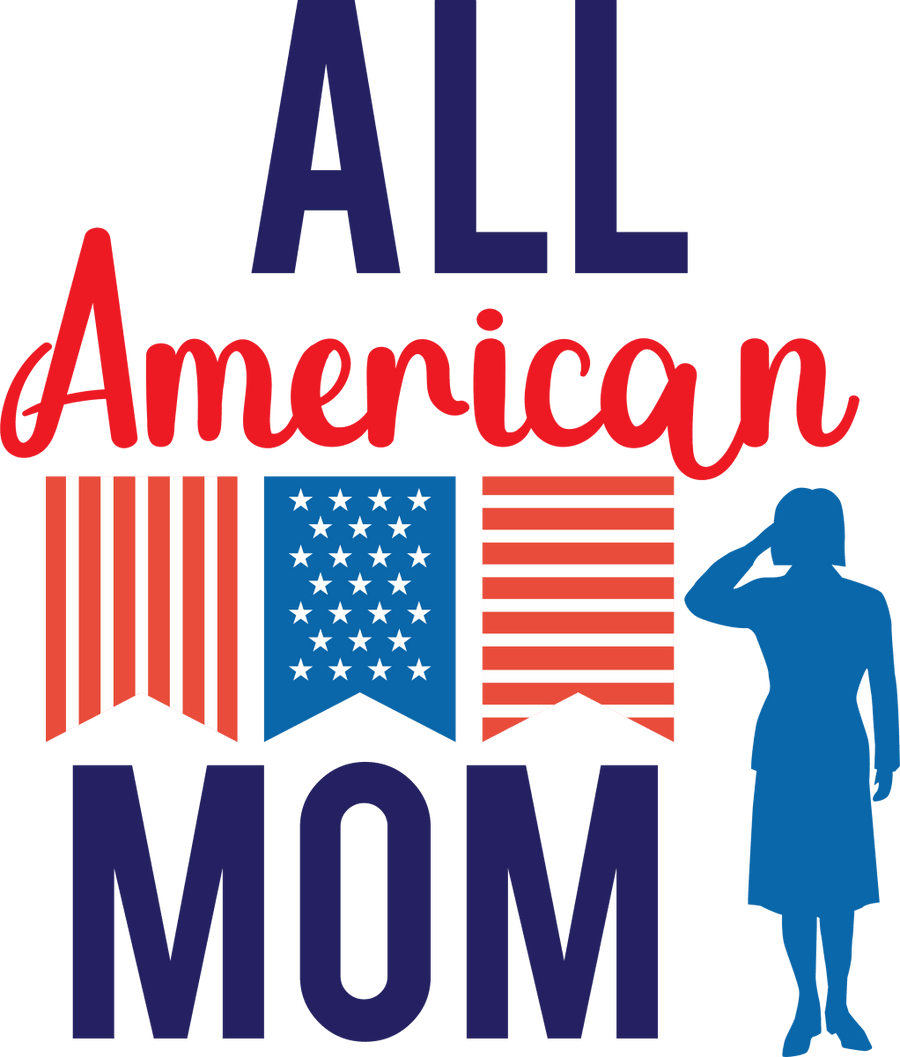 All American Mom - 1062 Ready to Press DTF Transfer - Buy Bulk DTF