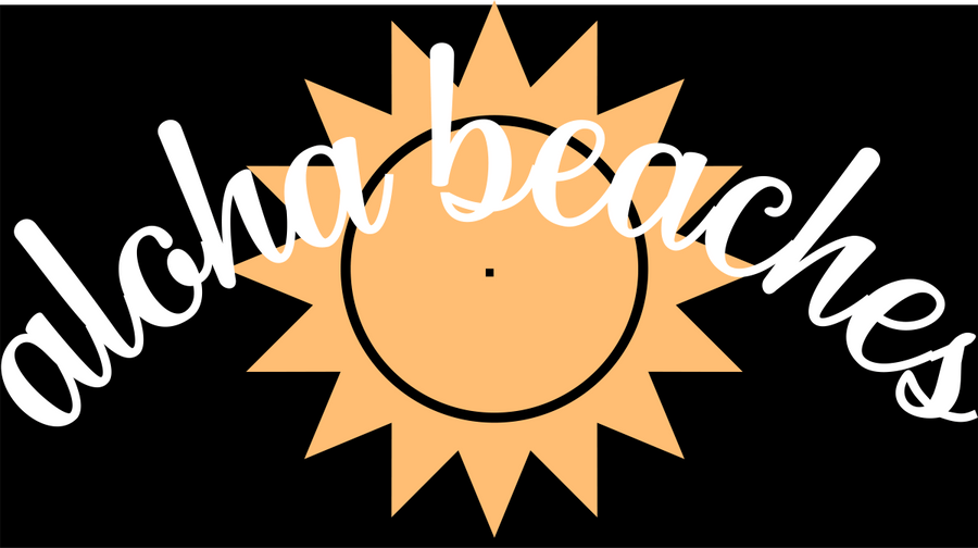 Aloha Beaches White Text - Ready To Press DTF Transfer - Buy Bulk DTF