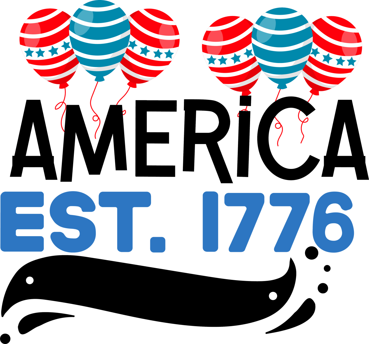 America est.1776 - 1068 Ready to Press DTF Transfer - Buy Bulk DTF