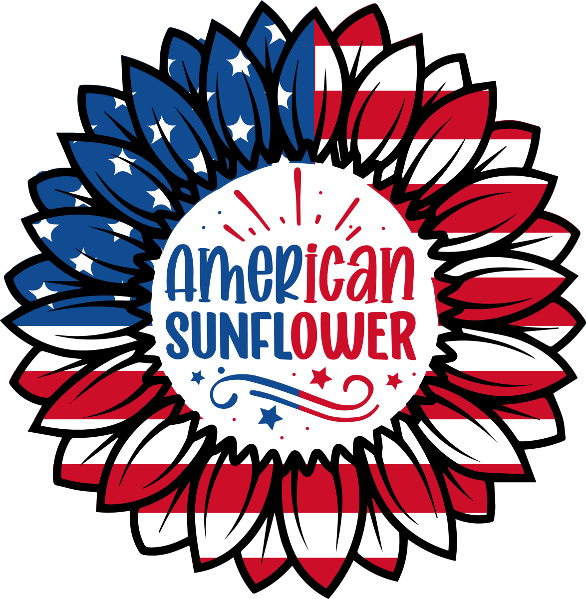 American Sunflower - 1082 Ready to Press DTF Transfer - Buy Bulk DTF