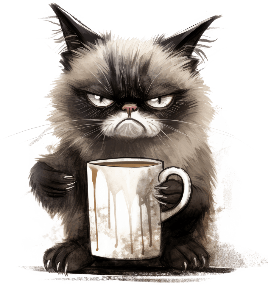 Angry Cat Coffee Patch 2 - Ready to Press DTF Transfers - Buy Bulk DTF