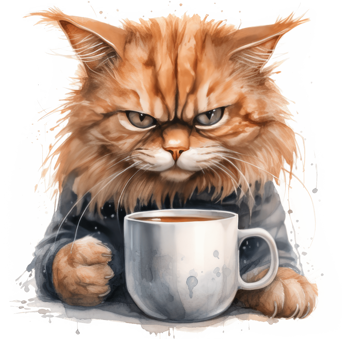 Angry Cat Coffee Patch 3 - Ready to Press DTF Transfers - Buy Bulk DTF