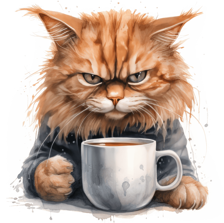 Angry Cat Coffee Patch 3 - Ready to Press DTF Transfers - Buy Bulk DTF
