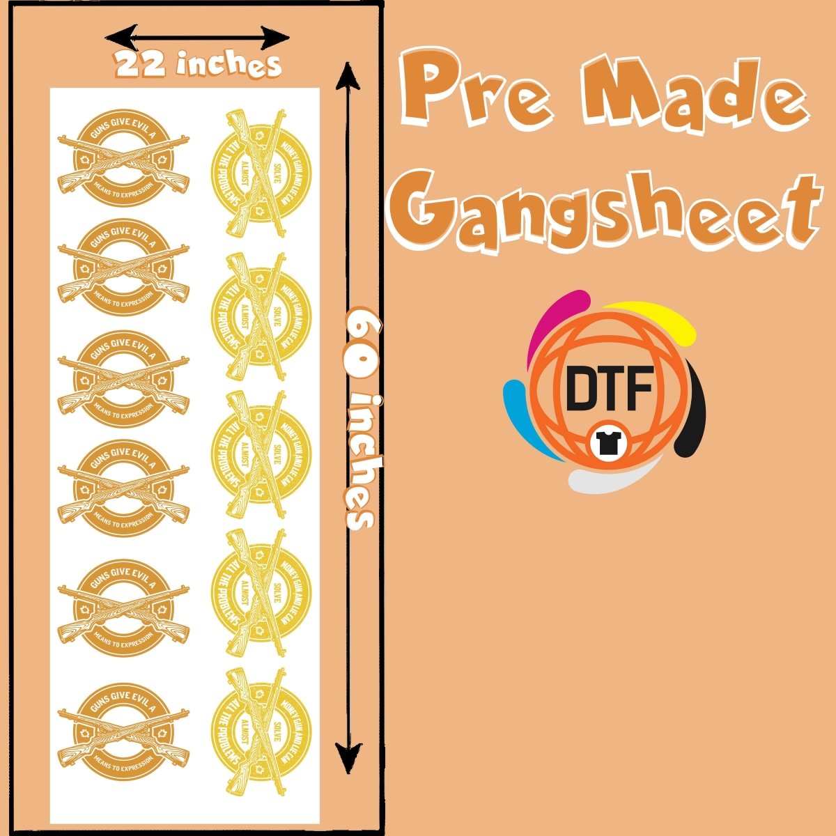 Armory Artistry Designs Premade DTF Gangsheet - Buy Bulk DTF
