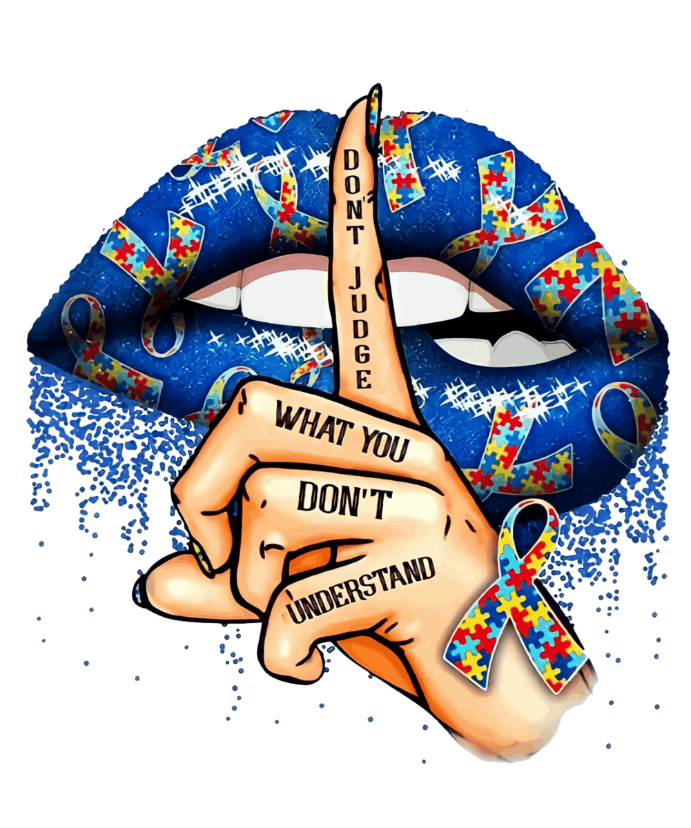 Autism Awareness Lips - Ready To Press DTF Transfer - Buy Bulk DTF