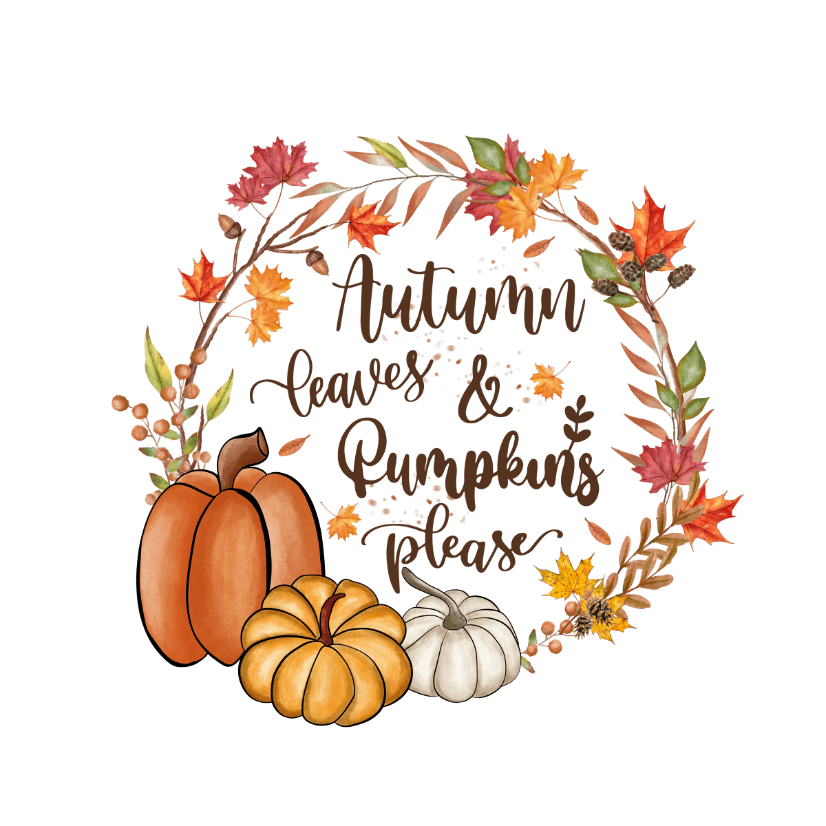 Autumn Leaves & Pumpkins - Ready To Press DTF Transfers - Buy Bulk DTF