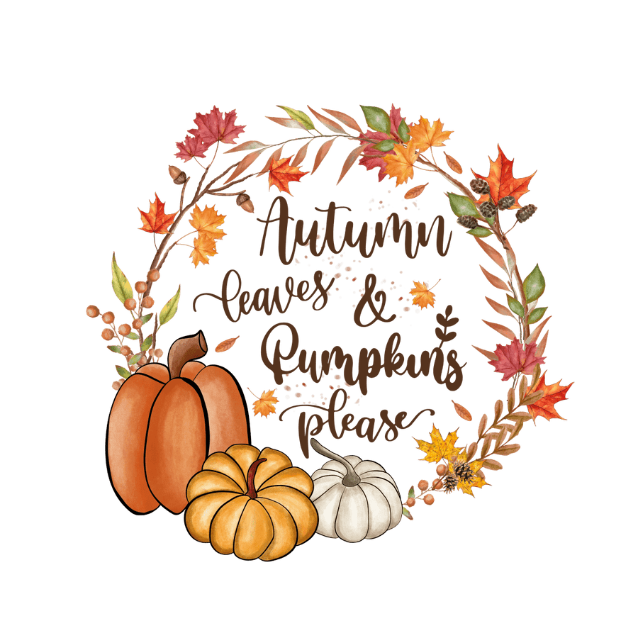 Autumn Leaves & Pumpkins - Ready To Press DTF Transfers - Buy Bulk DTF