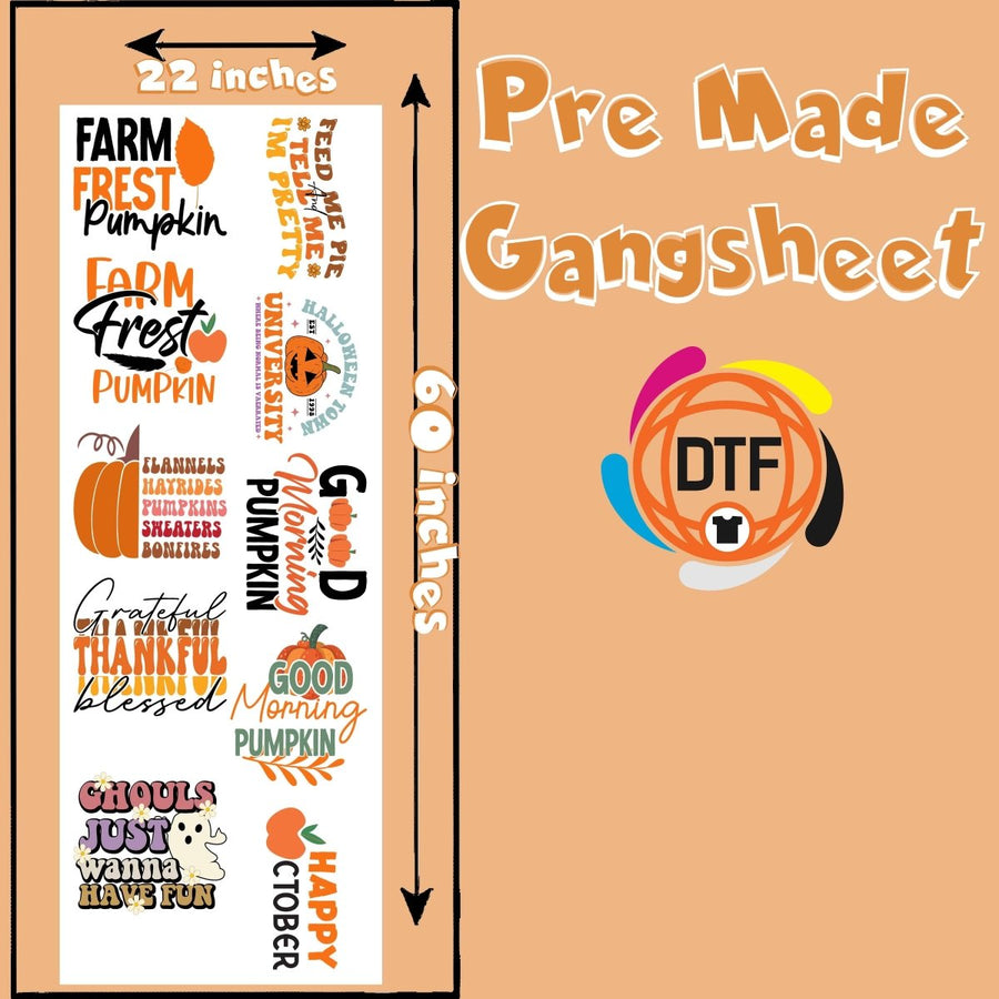Autumn Vibes Crew Premade DTF Gangsheet - Buy Bulk DTF