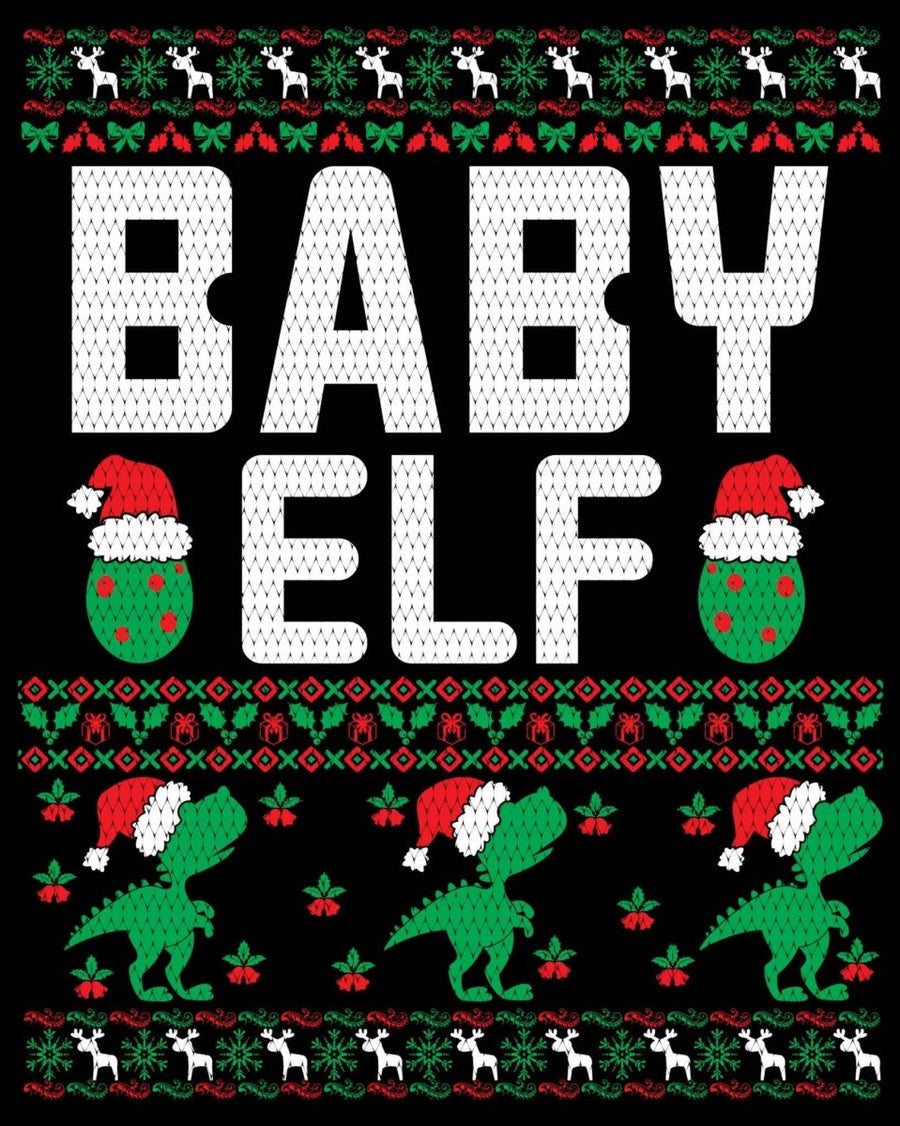 Baby Elf Ugly Christmas Sweater Party Ready To Press DTF Transfer - Buy Bulk DTF