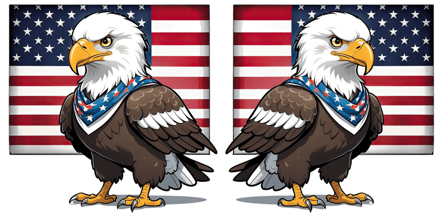 Bald Eagle 4th of July UV DTF Libbey Glass Wrap - Buy Bulk DTF