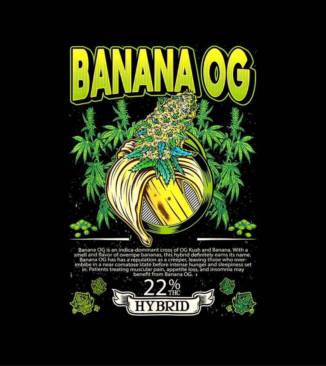Banana OG Weed Strain Ready To Press DTF Transfer - Buy Bulk DTF