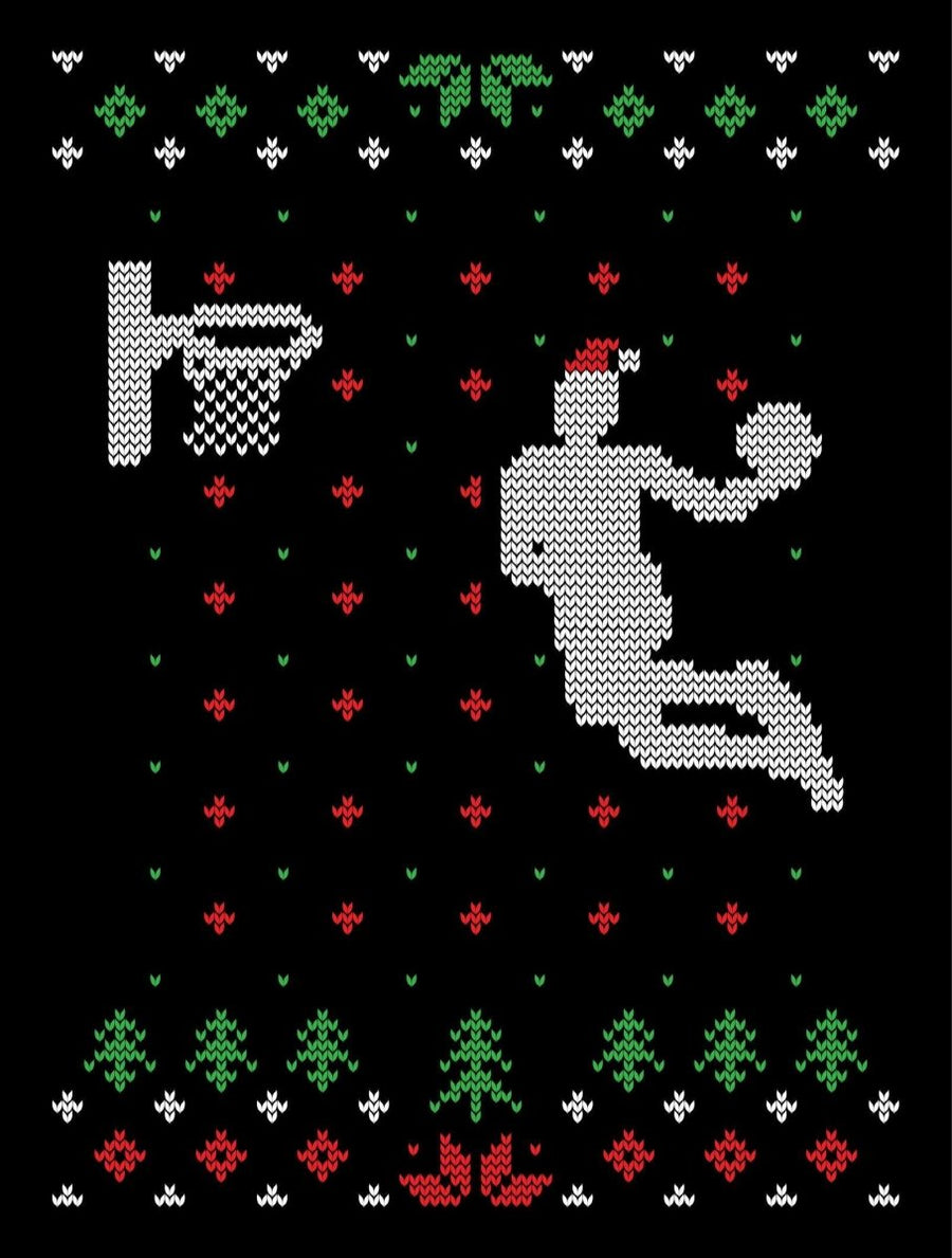 Basketball Dunk Christmas Ugly Sweater Design Ready To Press DTF Transfer - Buy Bulk DTF