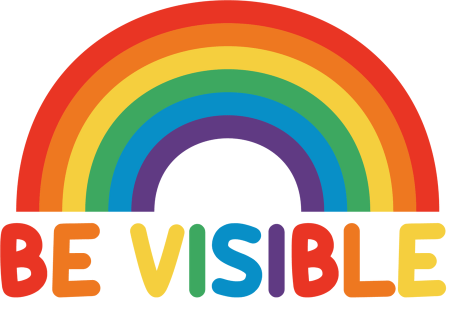 Be Visible Rainbow Pride Vinyl Sticker - Ready To Press DTF Transfer - Buy Bulk DTF
