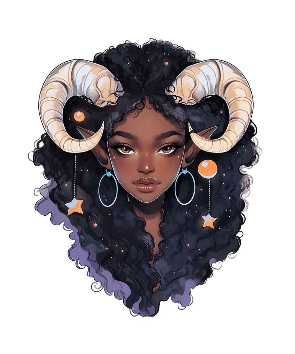 Beautiful Black African Capricornus - Ready To Press DTF Transfers - Buy Bulk DTF