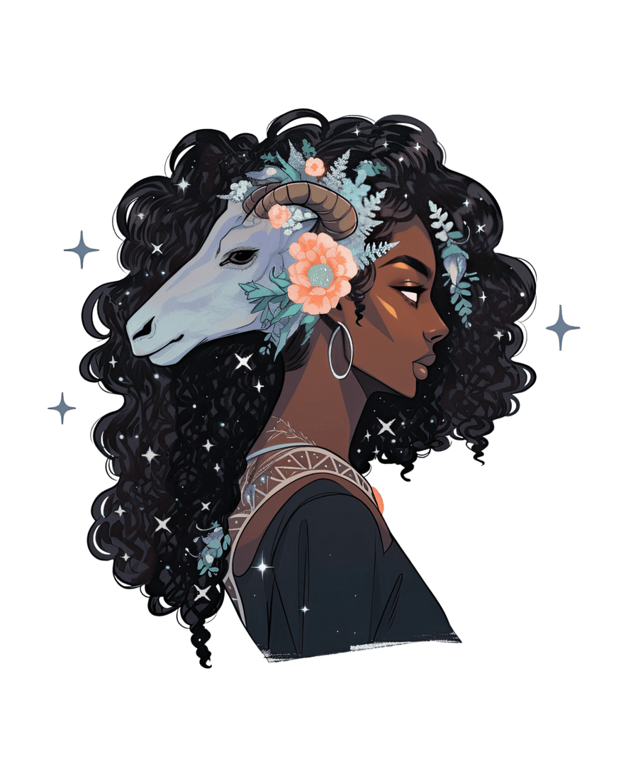 Beautiful Black African Sagittarius - Ready To Press DTF Transfers - Buy Bulk DTF