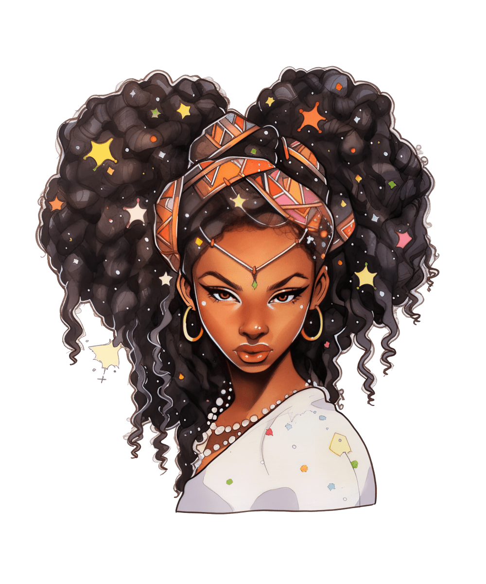 Beautiful Black African Virgo - Ready To Press DTF Transfers - Buy Bulk DTF