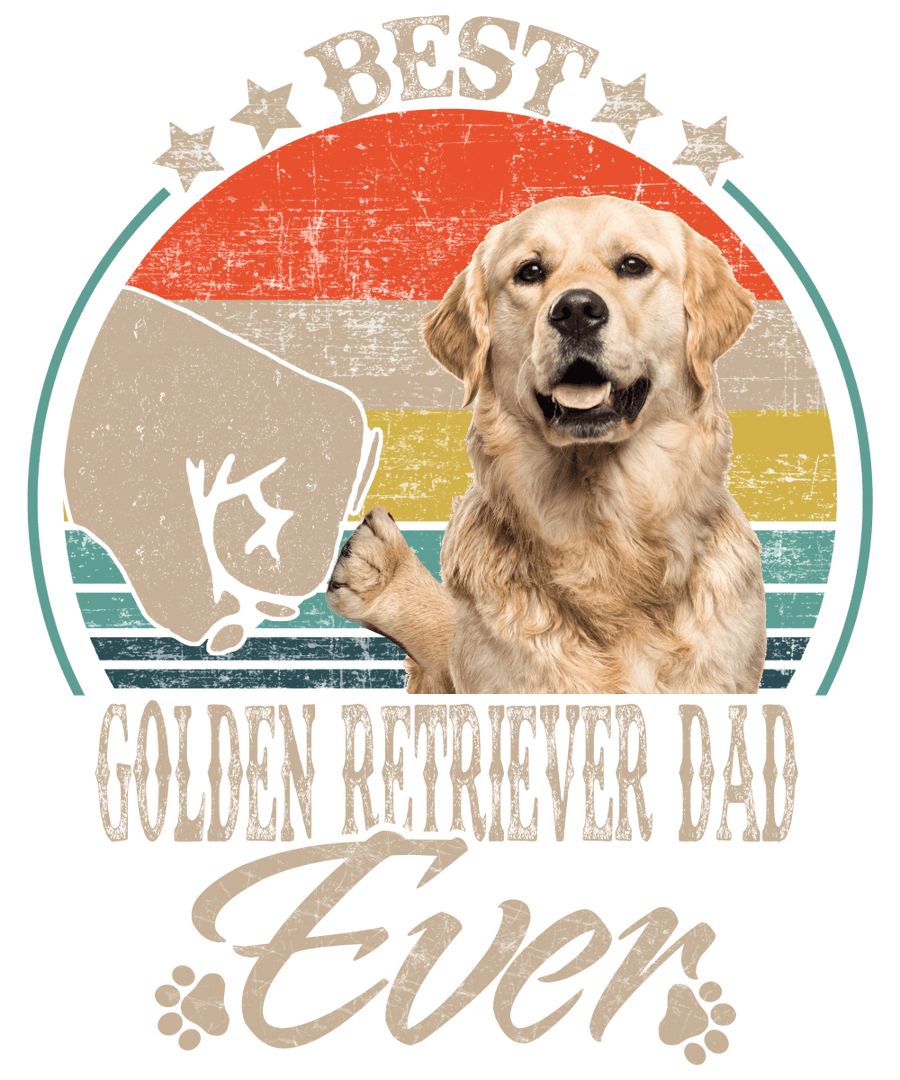 Best Golden Retriever Dad Ready To Press DTF Transfer - Buy Bulk DTF