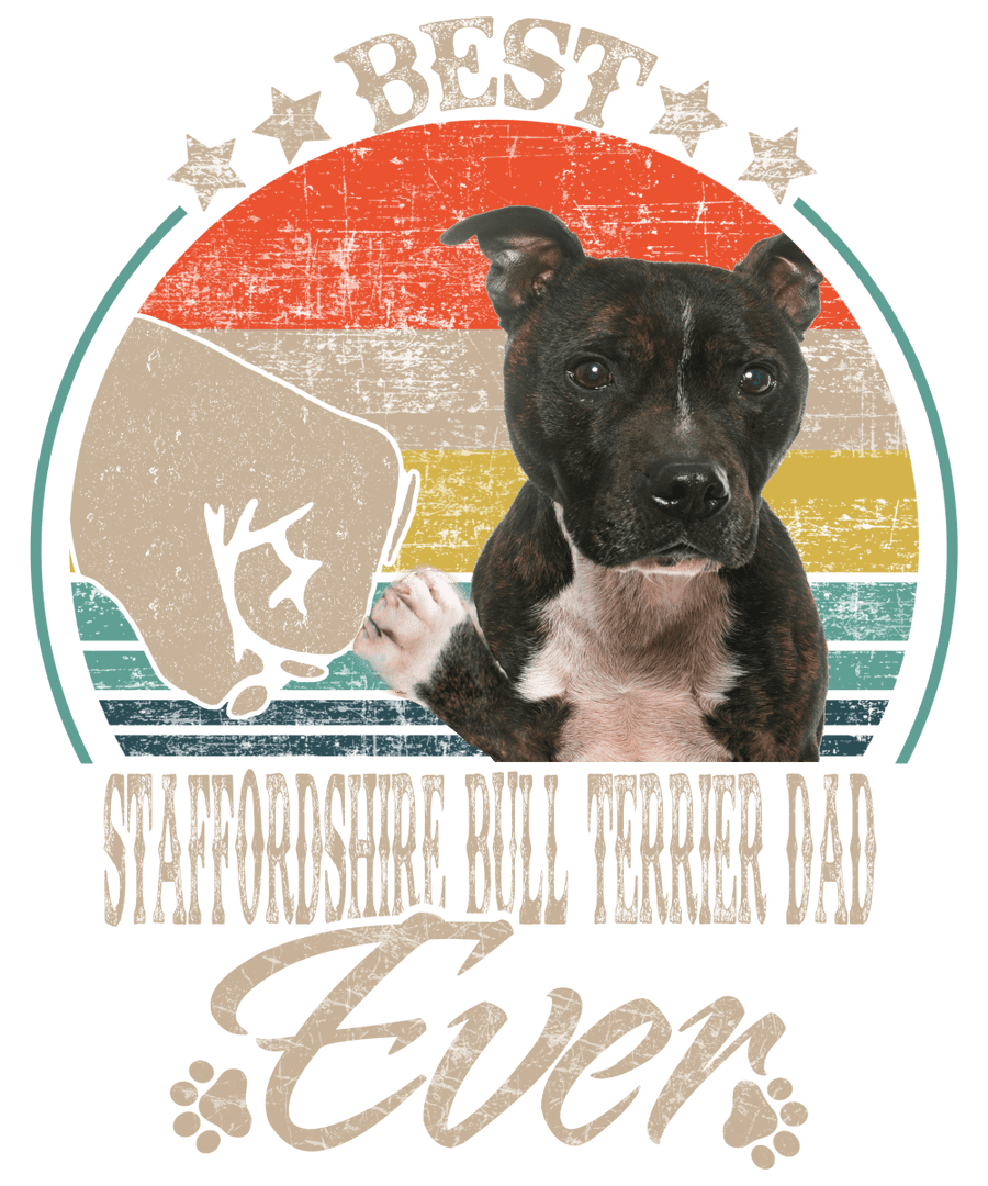 Best Staffordshire Bull Terrier Dad Ready To Press DTF Transfer - Buy Bulk DTF