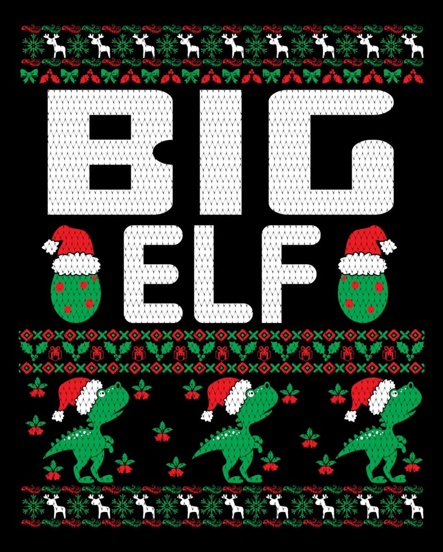 Big Elf Christmas Ugly Sweater Party Ready To Press DTF Transfer - Buy Bulk DTF