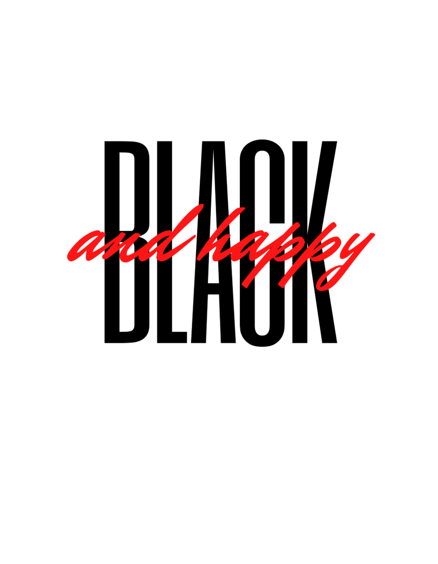 Black And Happy Ready To Press DTF Transfer - Buy Bulk DTF