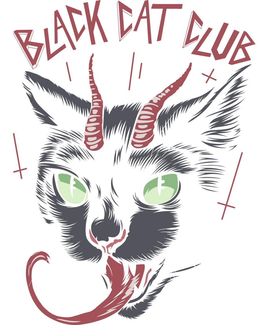 BLACK CAT CLUB - Ready To Press DTF Transfer - Buy Bulk DTF