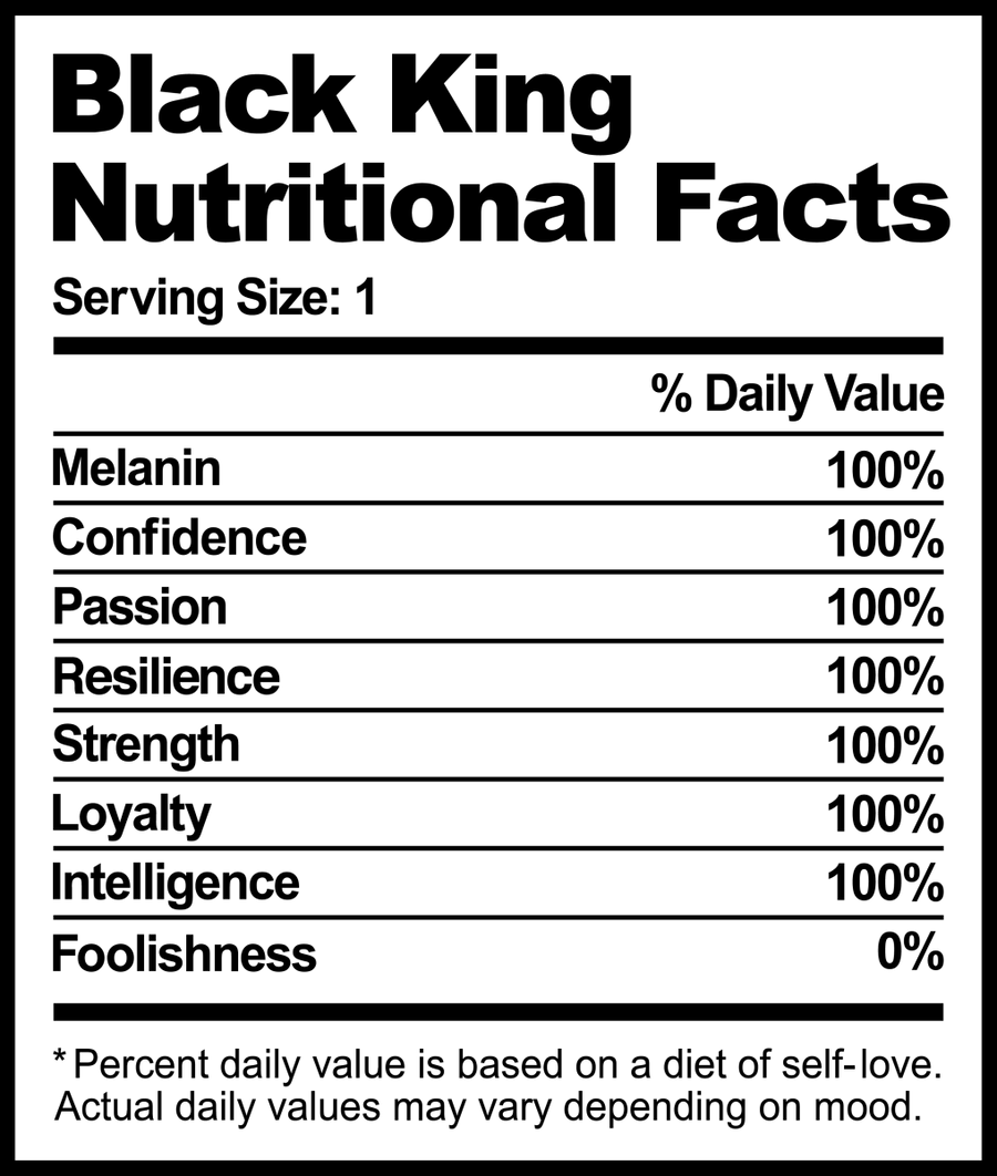 BLACK KING NUTRITIONAL FACTS 2 Ready To Press DTF Transfer - Buy Bulk DTF