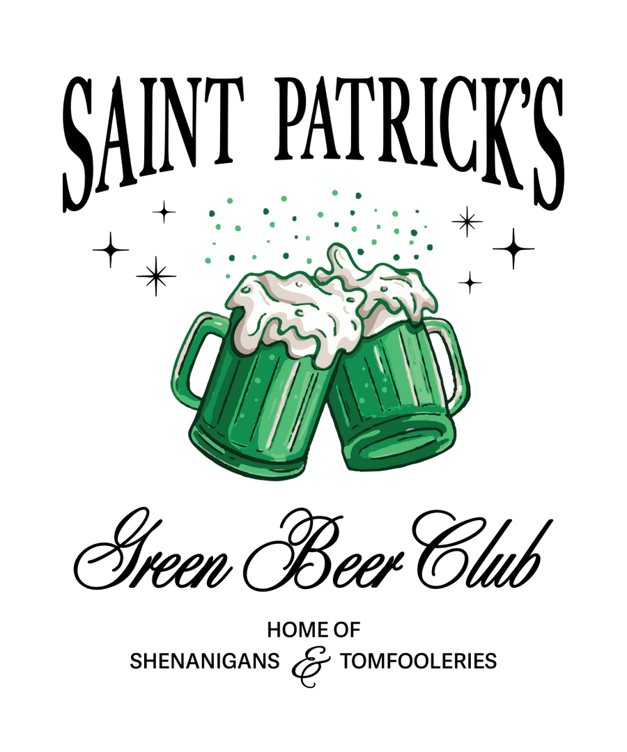 Black Saint Patricks Beer Club #1 - Ready To Press DTF Transfers - Buy Bulk DTF