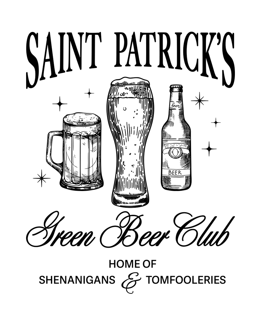 Black Saint Patricks Beer Club #2 - Ready To Press DTF Transfers - Buy Bulk DTF