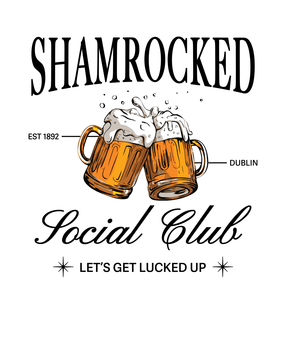 Black Shamrocked - Ready To Press DTF Transfers - Buy Bulk DTF