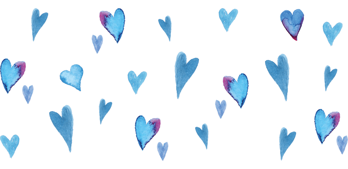 Blue Watercolor Hearts Libbey - UV DTF Libbey Glass Wrap - Buy Bulk DTF