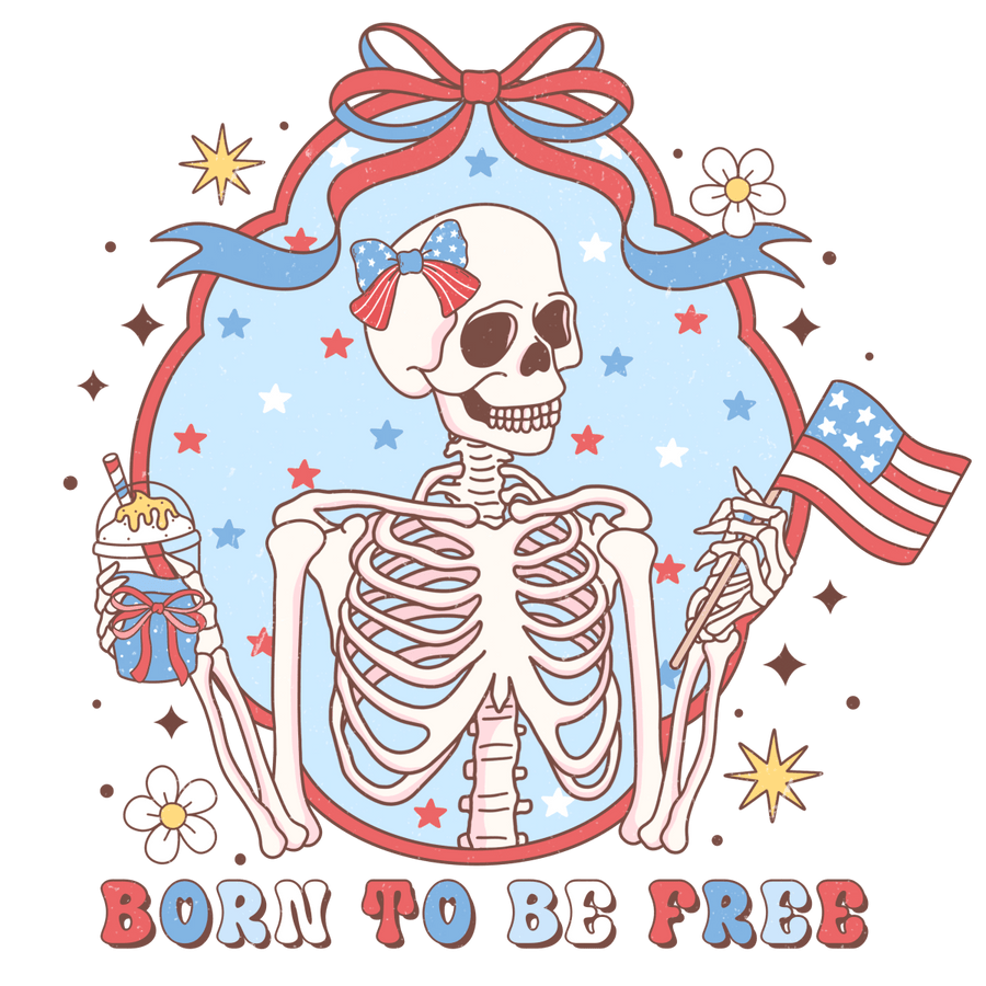 Born To Be Free - Ready To Press DTF Transfers - Buy Bulk DTF