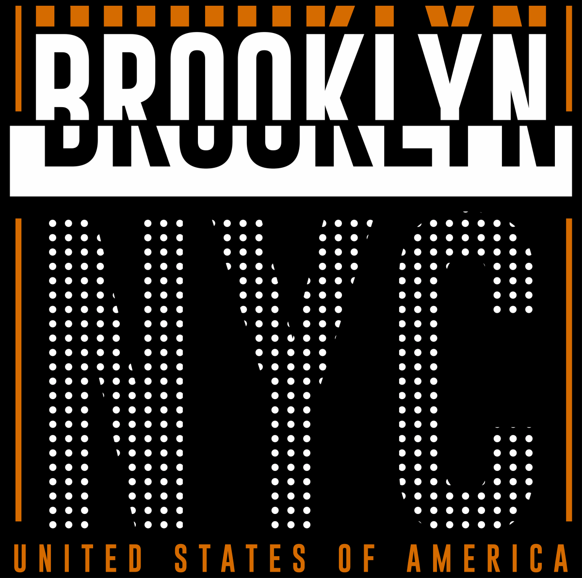 Brooklyn NYC Dots - USA - Ready To Press DTF Transfer - Buy Bulk DTF